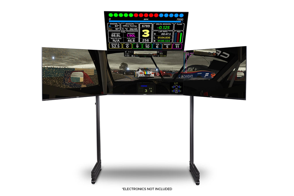 Elite Freestanding Quad Monitor Stand Carbon Grey