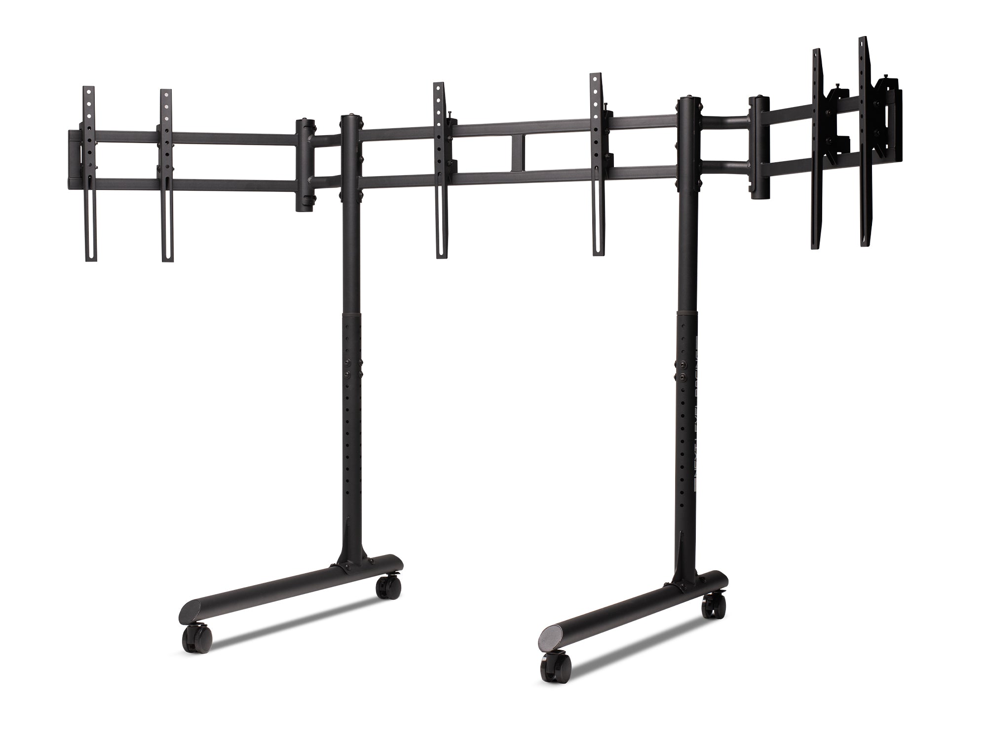 Round Tube Freestanding Triple Monitor Stand
